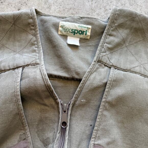 Men's Vintage 90's Texsport Fieldwear Brown Gray Zip Up Hunting Utility Vest XL - Picture 4 of 9